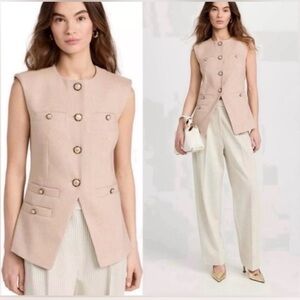 NWT Veronica Beard Tamara Vest in Sandalwood Melange SZ US 0